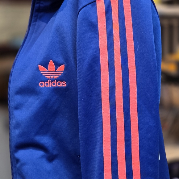Track Set: Adidas Jacket (S) and Pants (XS) in Blue with Neon Pink Accents, 2012 - Picture 5 of 9